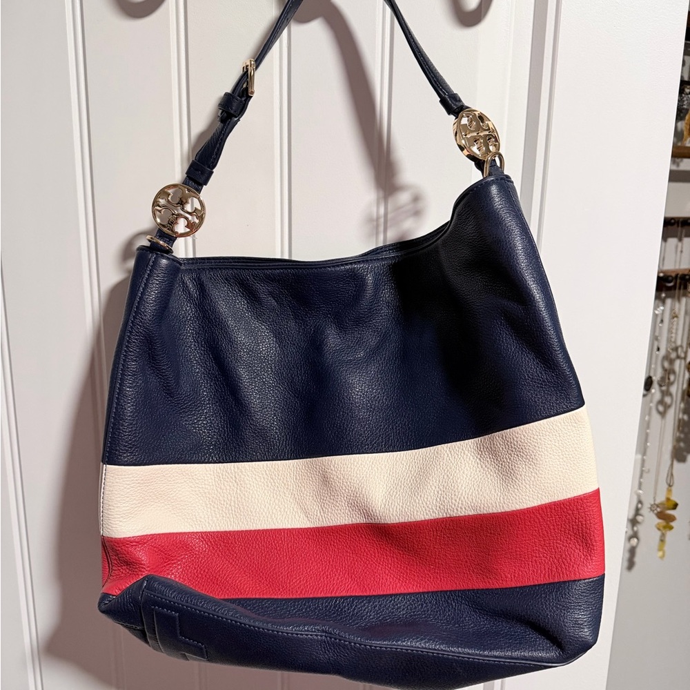 Tory Burch Tricolor Leather Hobo Bag